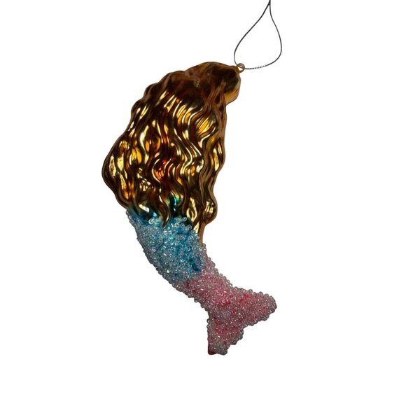 Pier 1 Beaded Mermaid Ornament With Gold Hair Mercery Glass - Picture 3 of 4